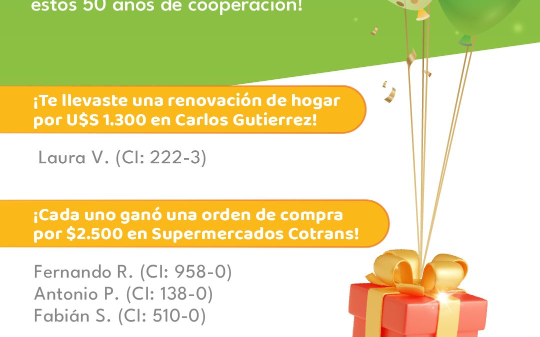 Ganadores del Primer Sorteo PROMO ANIVERSARIO